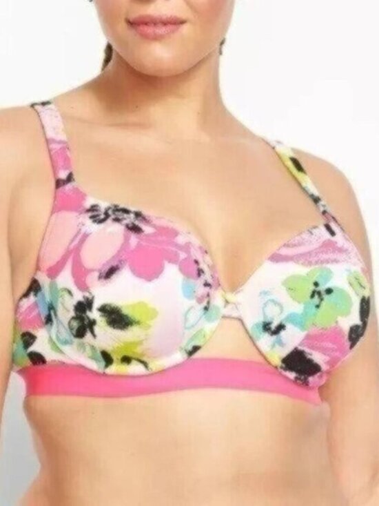 NWOT Cacique Lane Bryant Printed Micro Boost Balconette Cage Bra - Picture 2 of 4